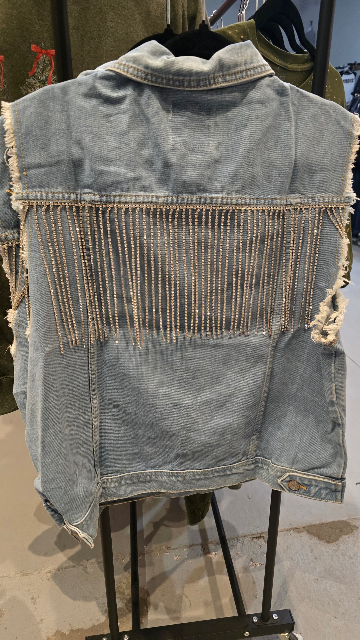 Sleeveless Jean Jackets w Sparkle