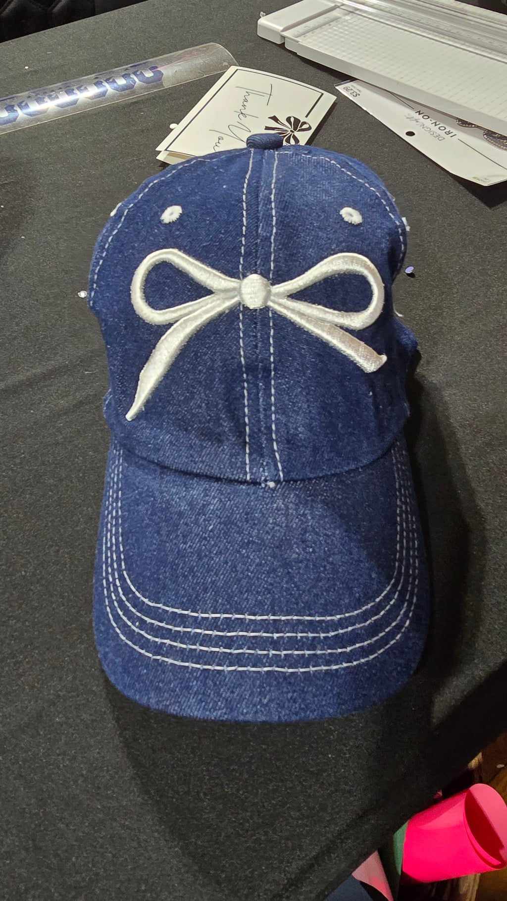 Bow Embroidery Hats