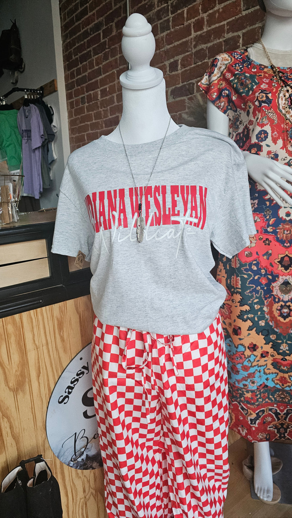 Red n White Checkered Spirit Wear
