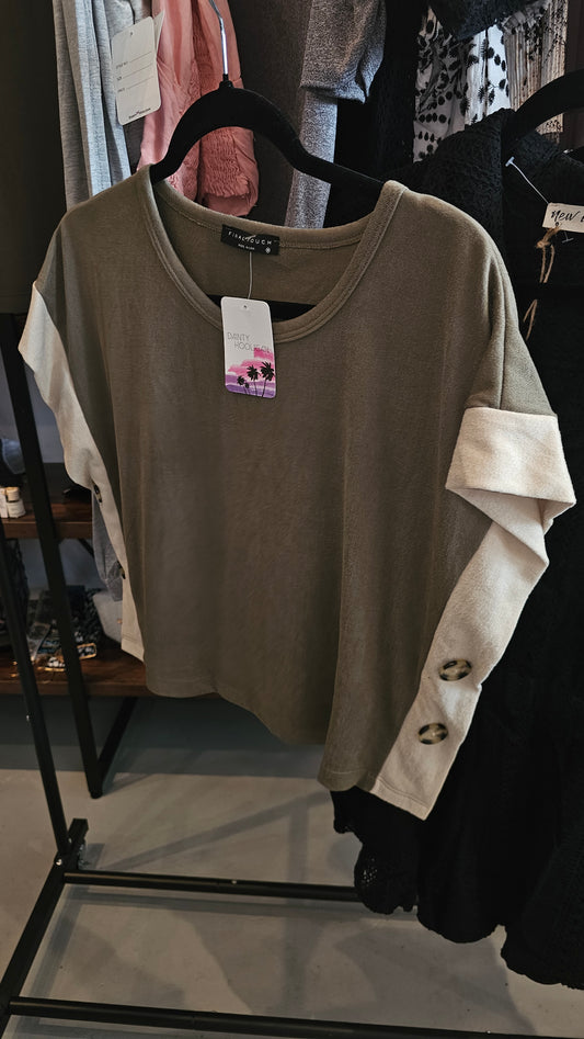 Green Side Button Top