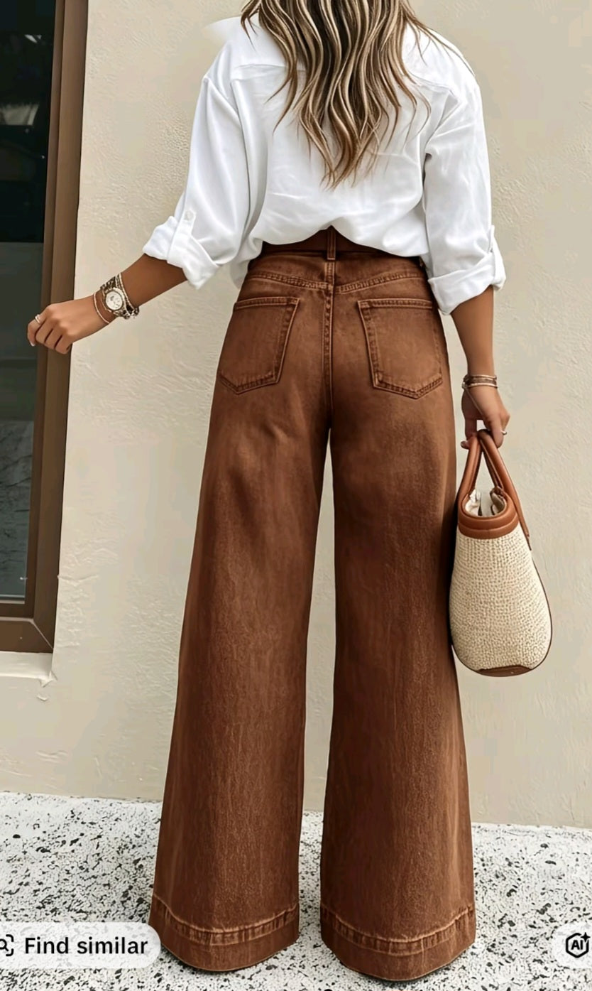 Carmel Denim High Waisted Pants