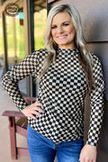 Mesh Checkered Long Sleeve